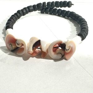 Pink Natural Spiral Sea Shell Beach Boho Bracelet Coconut Beads Memory Wire